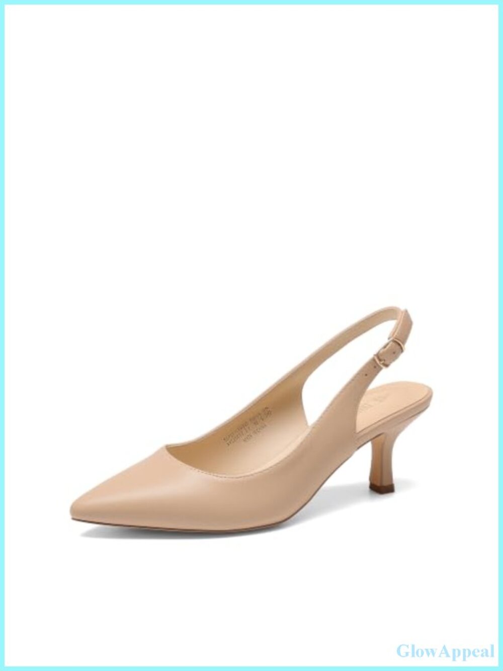 Women's Kitten Slingback Heels Pumps Pointed Toe Faux Leather